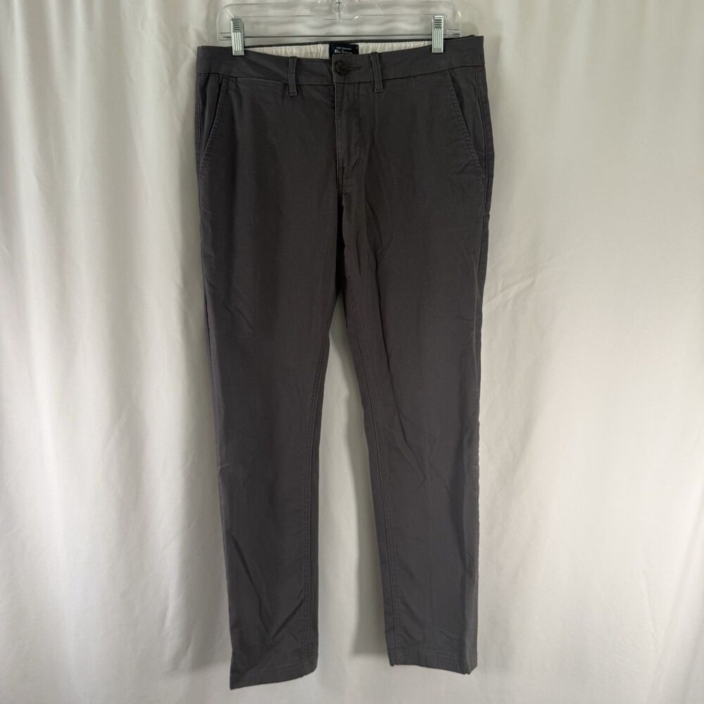 Ben Sherman Chino Pants Men's 32x32 Grey Flat Front Stretch Slash Pockets Cotton